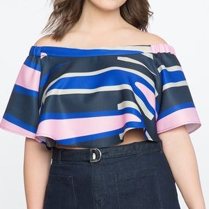 Eloquii Printed Off the Shoulder Top